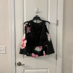 Formal/Semi Cocktail Dress Crop Top and Floral Skirt